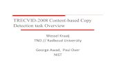 TRECVID-2008 Content-based Copy Detection task Overview · CBCD task overview Goal: Build a benchmark collection for video copy detection methods Task: Given a set of reference (test)