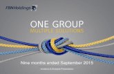 Nine months ended September 2015 · This presentation is based on FBN Holdings Plc‟s („FBNH‟ or the „Group‟ or „HoldCo‟) unaudited IFRS results for the nine months ended