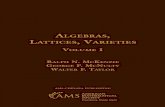 ALGEBRAS LATTICES, V VOLUME I · 2019. 3. 19. · AlgebrAs, lAttices, VArieties Volume i rAlph N. mcKeNzie george F. mcNulty WAlter F. tAylor AMS CHELSEA PUBLISHING 10.1090/chel/383