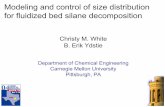 Modeling and control of size distribution for fluidized ...mongol.cheme.cmu.edu/aiche/cmwhite_aiche_2004.pdf · Ideal operation: dense zone is a CSTR Gas phase balance equations (SiH