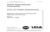 Orbit Operations Checklist€¦ · JSC-48036-127 Orbit Operations Checklist STS-127 Flight Supplement Mission Operations Directorate Operations Division Final May 20, 2009 National