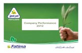 Company Performance 2012 - Fatima Groupfatima-group.com/updata/files/files/73_20140112225128.pdfFatima Fertilizer is now the preferred supplier in the dairy and metallurgy sectors.