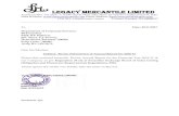 LEGACY MERCANTILE LIMITED€¦ · Scrip Code: 780021 Scrip ID : LEGACY Dear Sir/Madam, Subject: Revise Submission of Annual Report for 2016-17 Please find enclosed herewith Revise