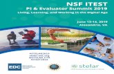 Living, Learning, and Working in the Digital Age June 13-14, 2019 …stelar.edc.org/sites/stelar.edc.org/files/NSF ITEST 2019... · 2019. 6. 10. · NSF ITEST PI & Evaluator Summit
