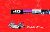 GATE, GLOBE & CHECK VALVES - flowtec.at · All JC gate and globe valves have backseat threaded in the bonnet, or for the pressure seal valves, welded to the bonnet. Into pressure