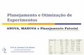 Planejamento e Otimização de Experimentos · ANOVA and Factorial Design Example 1 can be analyzed with ANOVA or a two- sample t-test In both methods the experimenter collects sample