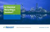 Is Chemical Recycling a Solution?€¦ · WTWE 14% Incineration The ideal circular economy will greatly reduce the amount of virgin feedstocks we use Source: Adapted from the Ellen