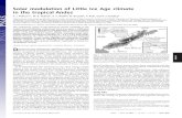 Solar modulation of Little Ice Age climate in the …polissar/polissar_et_al...have occurred. Prominent among these is the Little Ice Age (LIA), recognized in historical records (e.g.,