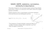 QSAR, QSPR, statistics, correlation, similarity & descriptors … · QSAR, QSPR, statistics, correlation, similarity & descriptors log( 1/ C) = k1 ⋅P1 +k2 ⋅P2 +K+kn ⋅Pn The