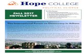 In this Issue: FALL 2017 NEWSLETTER · Assistant Maeve Donley Maeve Donley has joined the department as a student office assistant this academic year. She hails from Mansfield, Ohio,