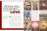 TEXAS HILL COUNTRY— >>> LOVE - Artisans€¦ · by Artisans artists (clockwise from top left): detail from “Old Warrior” clay sculpture by Sylvia Knust, of Bandera; “Flora”