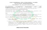 PAYMENT OF ACCEPTANCE FEE€¦ · the federal polytechnic, ilaro 2019/2020 admissions payment of acceptance fee all candidates offered admission in the 2019/2020 session for parttime
