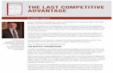 THE LAST COMPETITIVE Wall Street Journal ADVANTAGE · THE LAST COMPETITIVE ADVANTAGE, cont. All the competitive advantages we’ve been pursuing during our careers are gone. That’s
