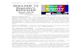 BOULDER TV Repeater's REPEATER · TV Rptrs Rptr-11.doc (kh6htv, 3/29/2019) p. 2 of 10 radio site in Chautauqua Park. That was where our Boulder ATV repeater was located since the