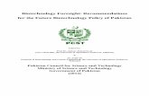 Biotechnology Foresight: Recommendations for the Future Biotechnology … · 2017. 8. 24. · challenges and opportunities related to biotechnology in Pakistan, placing it in the