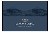 BOND CATALOG TABS · bond catalog fiscal year 2016-17 mayor tony t. yarber. schedules. selected schedules october 2016 annual maturities: summary of all bond types general obligation