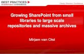 Growing SharePoint from small libraries to large scale ...€¦ · Correct use of metadata important for findability . Document Centers Examples –RFP library for a sales force –Contracts