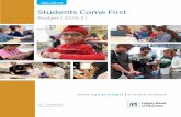 Budget | 2020-21€¦ · Budget | 2020-21. Budget Report 2020-21 Table of Contents ... to provide a high quality public education to all students. ... fees remain as low and cost