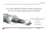 A novel MAPS based vertex detector for the STAR experiment ... · L. Greiner SLAC Instrumentation – May 22, 2013 4 PXL in STAR Inner Detector Upgrades STAR HFT TPC – Time Projection