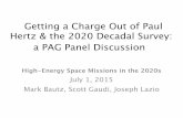 Getting a Charge Out of Paul Hertz & the 2020 Decadal ... · Mark Bautz, Scott Gaudi, Joseph Lazio. NASA’s Charge to the PAGs. “I am charging the Astrophysics PAGs to solicit