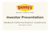 WedbushCalifornia Dreamin’ Conferences21.q4cdn.com/520529061/files/doc_presentations/... · 12/9/2015  · Risk Factors contained in the Company’s Annual Report on Form 10-K for