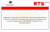 «Будущее социально ответственного ...fs.rts.ru/f/1440/rts-skolkovo-sustainable-index...Монетизация индекса Устойчивого развития