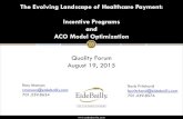 The Evolving Landscape of Healthcare Payment: Incentive ... · 8/19/2015  · The Evolving Landscape of Healthcare Payment: Incentive Programs and ACO Model Optimization ... How to