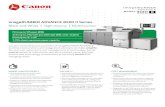 imageRUNNER ADVANCE 8500i II Series Brochure · Standard: USB 2.0 x2 (Host), USB 3.0 x1 (Host), Scan Specifications USB 2.0 x1 (Device) Optional: Serial Interface, Copy Control Interface