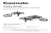 CAST IRON COUNTRY COOKER SERIES - gasmate.co.nz€¦ · CAST IRON COUNTRY COOKER SERIES Model No. GM014-001 & GM014-002 NOTE: ONLY USE ON A NON-COMBUSTIBLE SURFACE Hose and QCC regulator