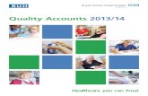 Quality Accounts 2013/14 - Royal United Hospital · 2015. 6. 30. · 2 Foreword These Quality Accounts for the Royal United Hospital Bath NHS Trust (RUH) have been produced in line