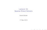 Lecture 16: Sparse Direct Solvers - Cornell Universitybindel/class/cs5220-s10/slides/lec16.pdf · 2010. 3. 17. · Skylines and proﬁles I Proﬁle solvers generalize band solvers