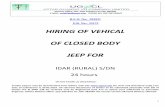 HIRING OF VEHICAL OF CLOSED BODY JEEP FOR...d) “Month” means the calendar month. e) “Day” means any day starting at zero hour & ending at 24 hours without break. (2) EXTENT