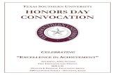 CELEBRATING - tsu.edu · celebrating “excellence in achievement” thursday, april second two thousand and twenty 10:00 a.m. health & physical education arena 3100 cleburne street