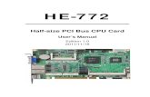 HE-772 Manual V12 · HE-772 Half-size PCI Bus CPU Card User’s Manual Edition 1.0 2011/11/18