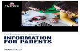 The University of Adelaide INFORMATION FOR PARENTS€¦ · Our alumni networks stretch across the ... & Networking Event Thursday 30 July 5.30pm Register at: of-adelaide-parents-industry-30-july.eventbrite.com.au