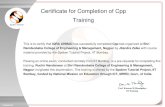 Certificate for Completion of Cpp Training PRACTICE-MOOCs/FOSS a… · Certificate for Completion of Cpp Training. Spoken Tutorial _ _ February 16th 2019 1998840HB1 This is to certify