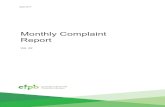 Monthly Complaint Report - consumerfinance.gov...3 month average: Jan - Mar 2017 Student loan Bank account or service Consumer loan Credit reporting Credit card Debt collection Prepaid