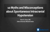 10 Myths and Misconceptions about Spontaneous …...5. Chiari I is a feature of SIH 10 Myths and Misconceptions 6. All leaks are caused by spinal diverticula /Tarlov cysts 7. Spinal