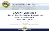 Alvord Unified School District · 2016. 2. 19. · 10365 Keller Avenue Riverside, CA 92505 P: (951) 509-5000. 2015. F: (951) 351 – 16 CAASPP Pretest Administration Workshop-9306.