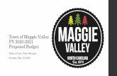 FY2021 Budget Presentation Final - Town of Maggie Valley · Budget Summary: Quick Facts •The proposed FY19-20 Budget is balanced with respect to revenues and expenditures •Meets