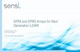 SiPM and SPAD Arrays for Next Generation LiDAR · 2019. 6. 5. · Long range LiDAR requires high peak power lasers Laser power is spread over a wide angle of view (AoV) Aperture of