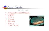 Outer Planets - Florida State Universitytadams/oldcourses/fall02/ast1002/... · 2002. 9. 25. · Jupiter Largest of the planets Composition similar to Sun mostly hydrogen, helium,