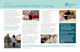 Army Unit Welfare Officer Training - Pearson...training course to Unit Welfare Officers of the British Army in 2011. We deliver the Welfare Officer courses at the Emergency Planning
