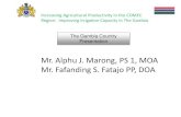 Mr. Alphu J. Marong, PS 1, MOA Mr. Fafanding S. Fatajo PP, …Mr. Alphu J. Marong, PS 1, MOA Mr. Fafanding S. Fatajo PP, DOA . Outline of the Presentation Map of The Gambia Country
