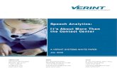 Verint - Speech Analytics- It's About More Than the …crmxchange.com/freeoffers/PDF/Verint-Speech-Analytics...This technical brief, a companion piece to the Verint Executive Brief,
