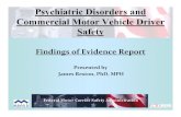 Seizures and Commercial Motor Vehicle Driver Safety · 2019. 12. 13. · Federal Motor Carrier Safety Administration Psychiatric Disorders and . Commercial Motor Vehicle Driver .