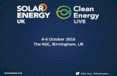 4-6 October 2016 The NEC, Birmingham, UK...4-6 October 2016 The NEC, Birmingham, UK cleanenergylive.co.uk #celive #seuk @CleanEnergyLive Co-funded by the Intelligent Energy Europe