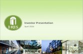 Investor Presentation · Investor Presentation April 2016 . CAUTIONARY STATEMENTS This presentation has been prepared by Irish Residential Properties REIT PLC (the “ompany”) for