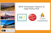 2019 Tennessee Tobacco & Vape Policy Poll · A strong majority of Tennesseans favor raising the minimum age for tobacco sales to 21, with an overwhelming majority saying e-cigarettes