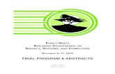 FINAL PROGRAM & ABSTRACTS · 2015. 9. 19. · FINAL PROGRAM & ABSTRACTS Asilomar Hotel Conference Grounds. 1 CONFERENCE COMMITTEE FORTY-NINTH ... (Poster) TP8a4 Estimation and Learning